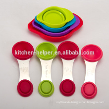 Kitchen Usage and Eco-friendly Feature Baking Tools Multifuctional Collapsible Silicone Collapsible Measuring Cups Spoons
